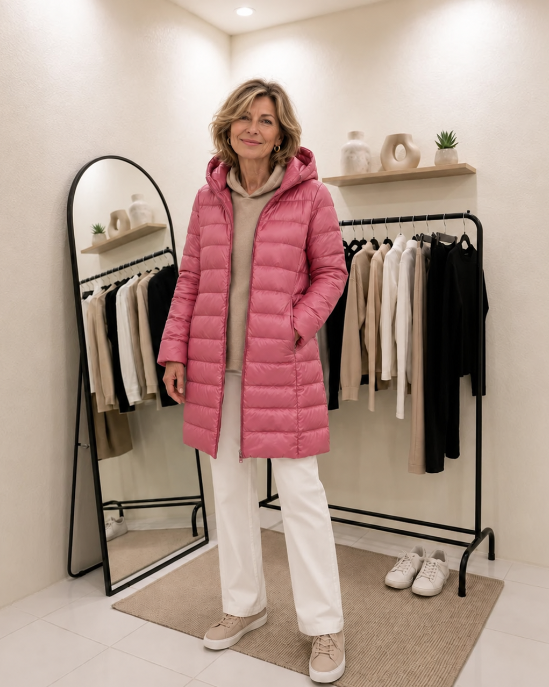 Veste Feathra rose portée