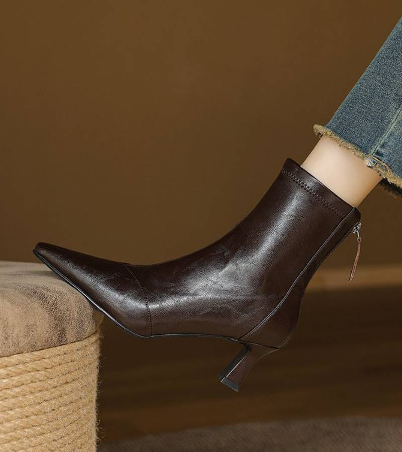 DELACROIX | Bottines en cuir à talon élégant