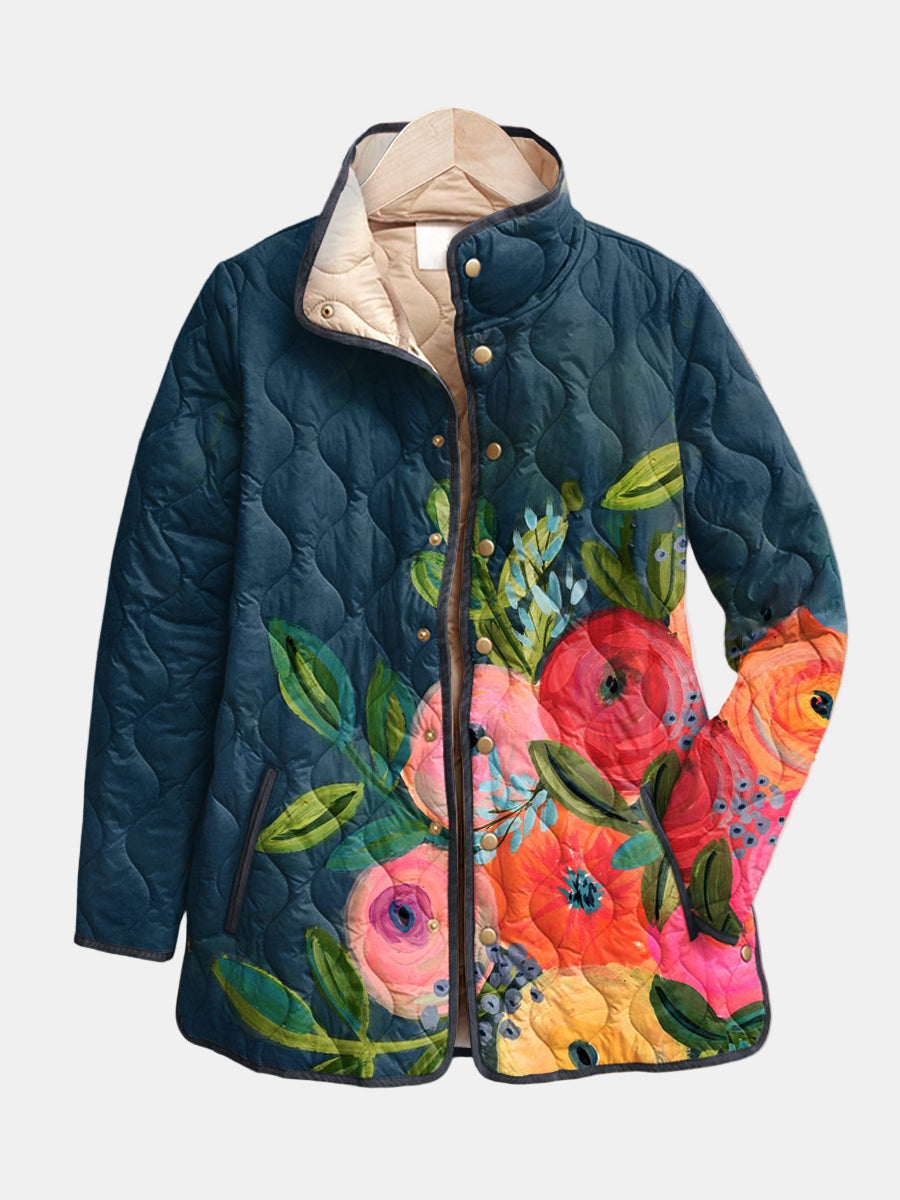 Maélorie Paris | Veste Matelassée Fleurs Peintes Camille