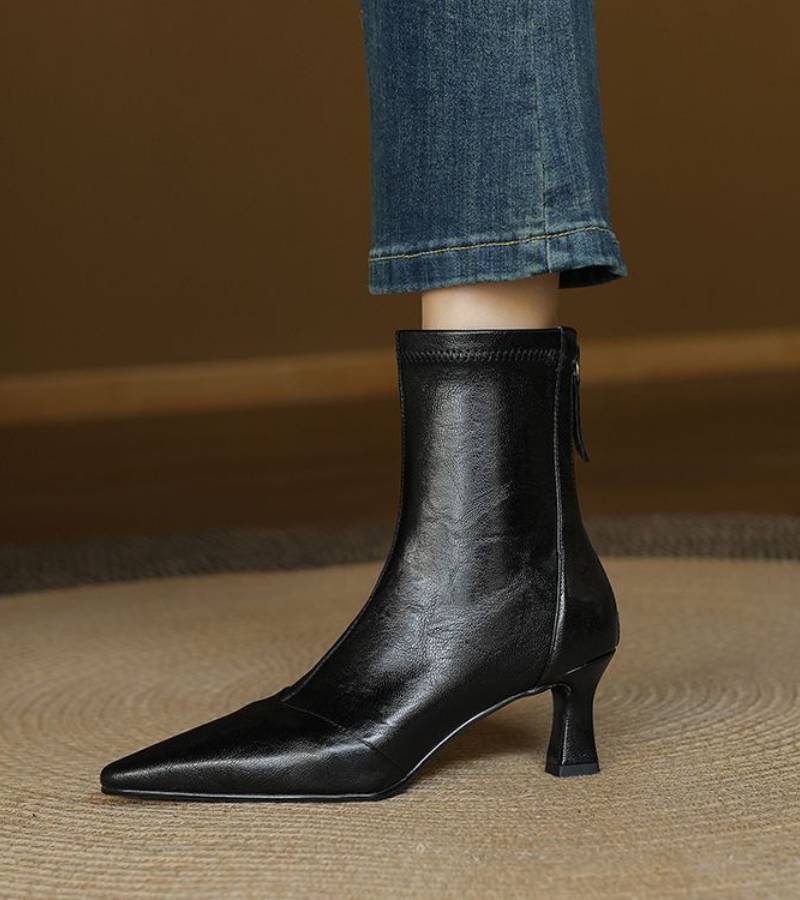 DELACROIX | Bottines en cuir à talon élégant