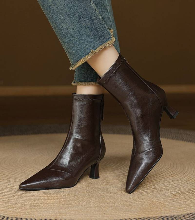 DELACROIX | Bottines en cuir à talon élégant