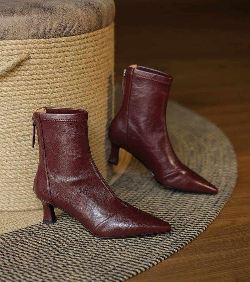 DELACROIX | Bottines en cuir à talon élégant