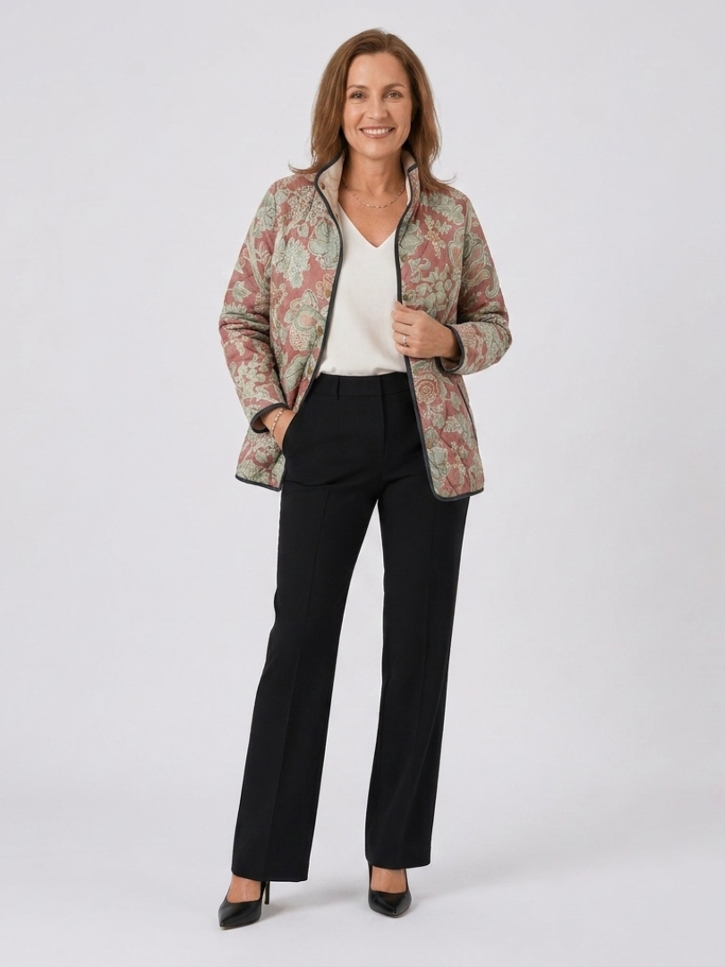 Maélorie Paris | Veste Matelassée Damas Terracotta Pauline