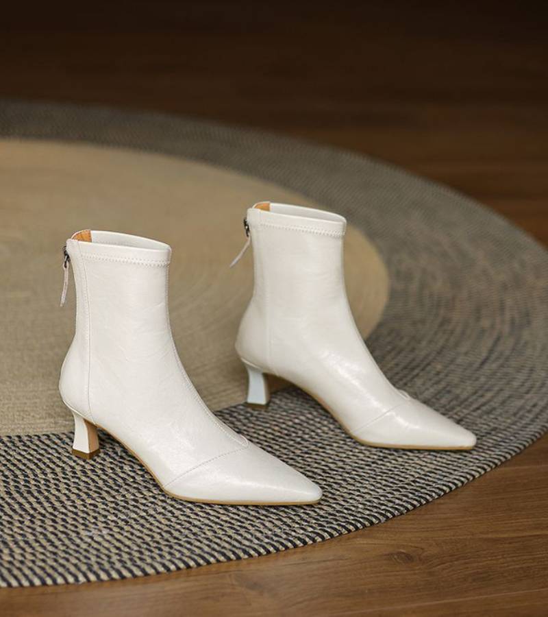 DELACROIX | Bottines en cuir à talon élégant