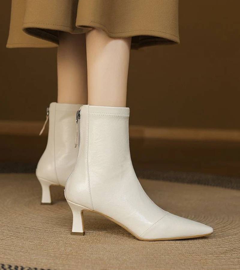 DELACROIX | Bottines en cuir à talon élégant