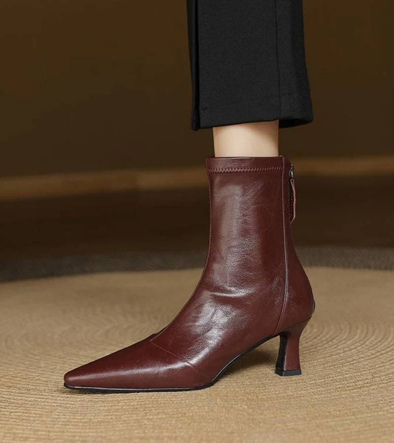DELACROIX | Bottines en cuir à talon élégant