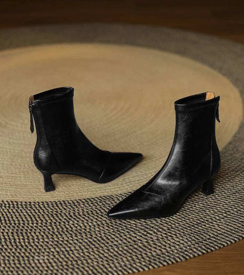 DELACROIX | Bottines en cuir à talon élégant