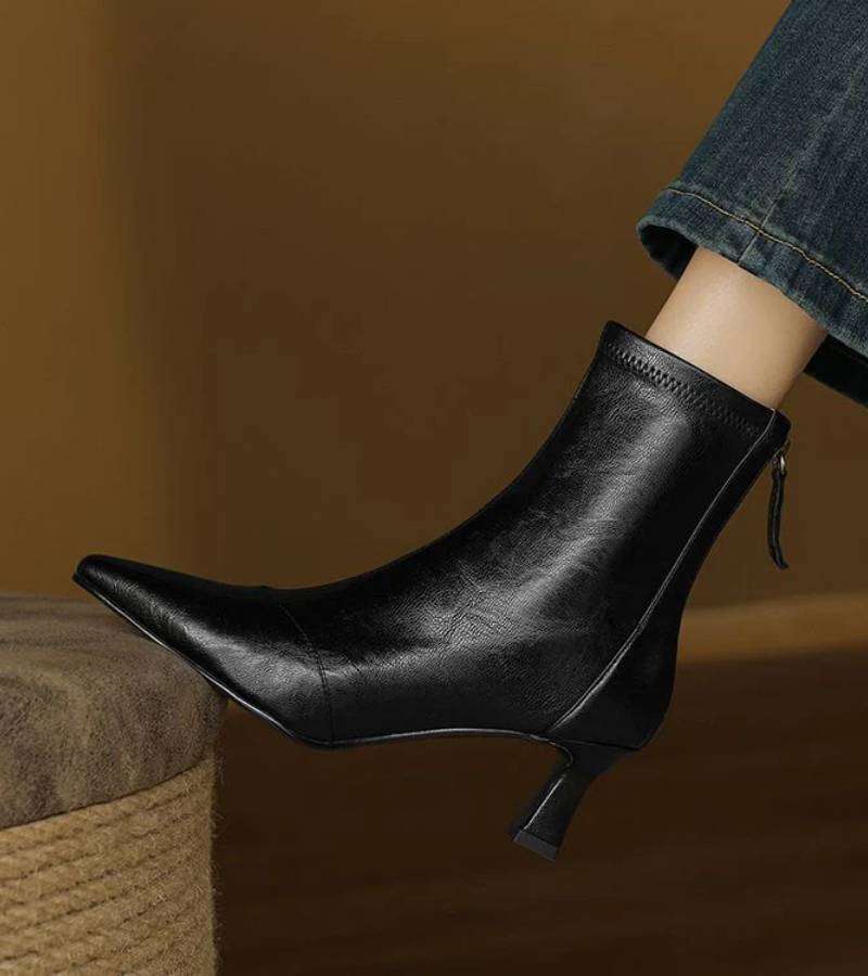 DELACROIX | Bottines en cuir à talon élégant