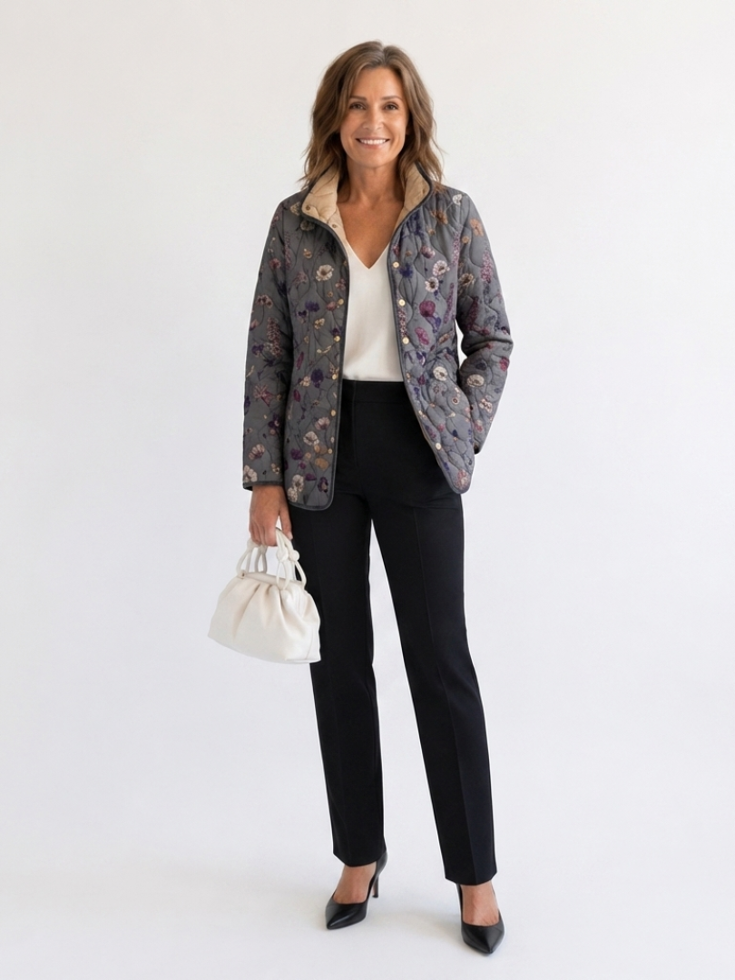 Maélorie Paris | Veste Matelassée Fleurs Séchées Nathalie