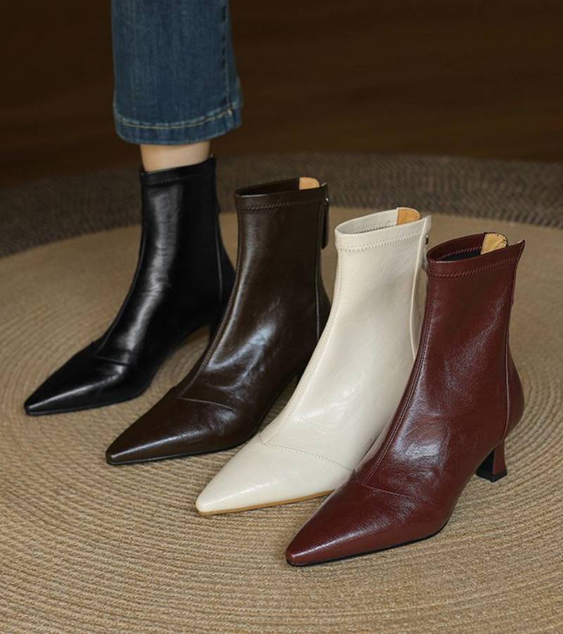DELACROIX | Bottines en cuir à talon élégant