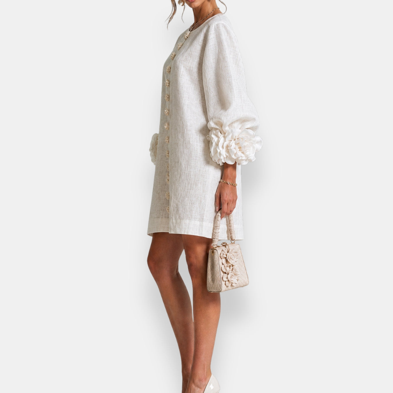 Marcelle | Robe à fleurs en relief