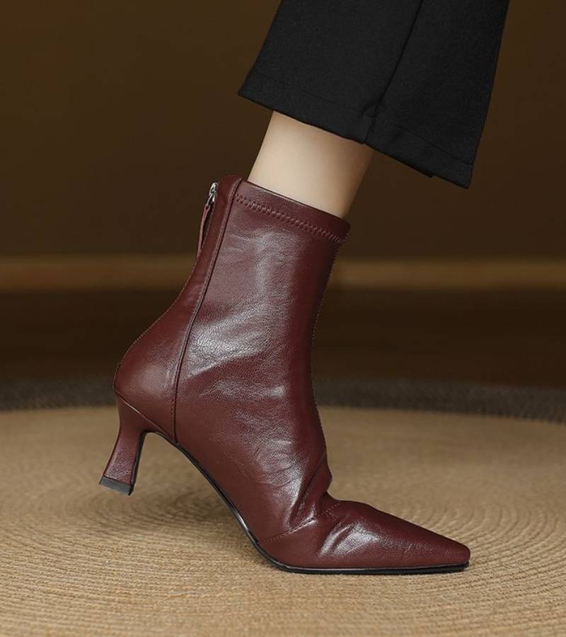 DELACROIX | Bottines en cuir à talon élégant