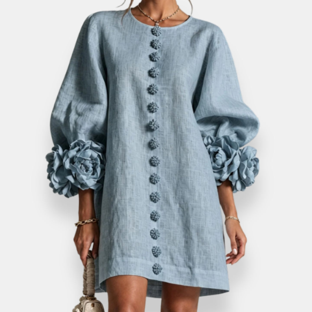 Marcelle | Robe à fleurs en relief