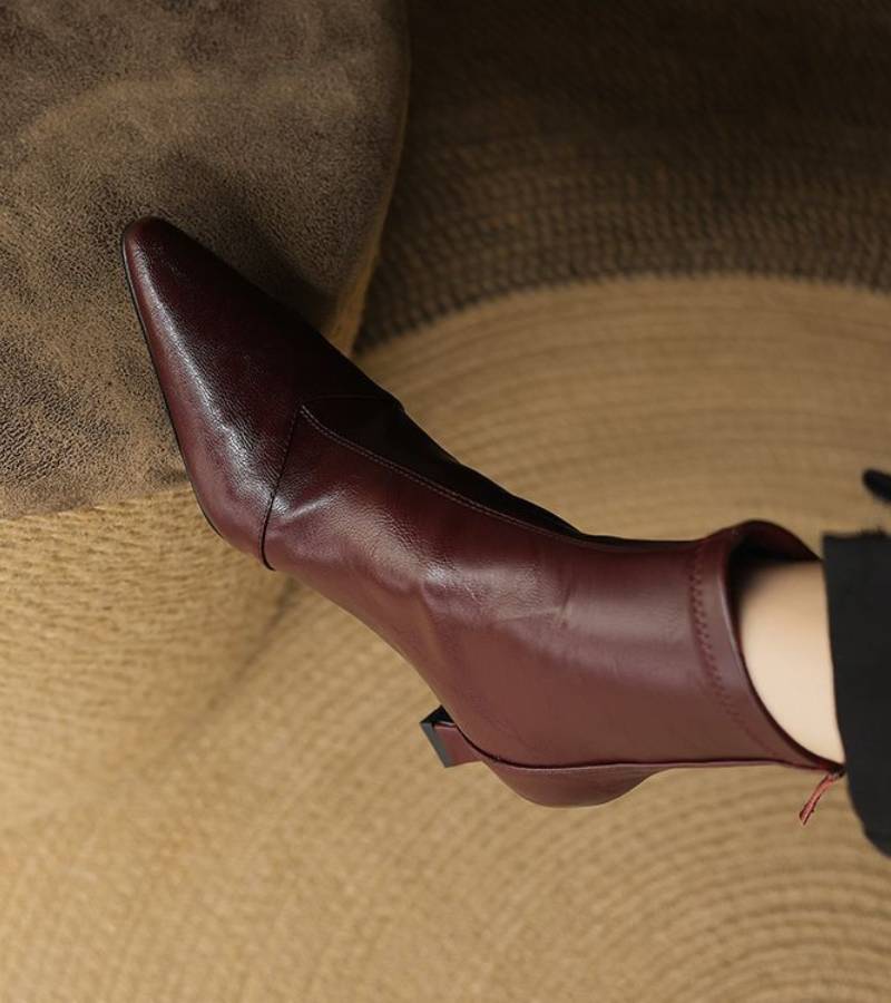 DELACROIX | Bottines en cuir à talon élégant