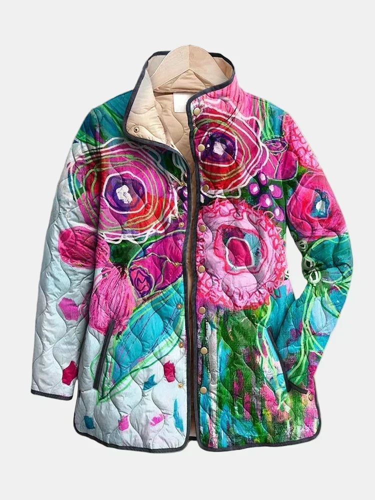 Maélorie Paris | Veste Matelassée Aquarelle Florale Lucie