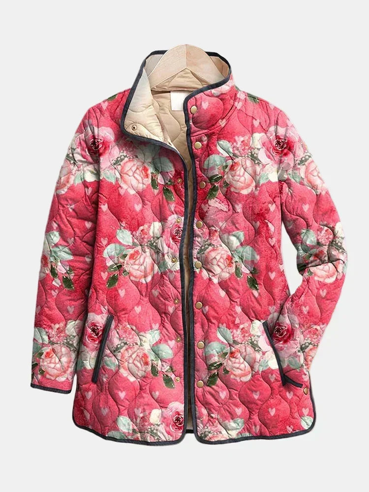 Maélorie Paris | Veste Matelassée Roses Poudrées Christine