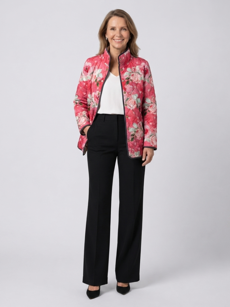 Maélorie Paris | Veste Matelassée Roses Poudrées Christine