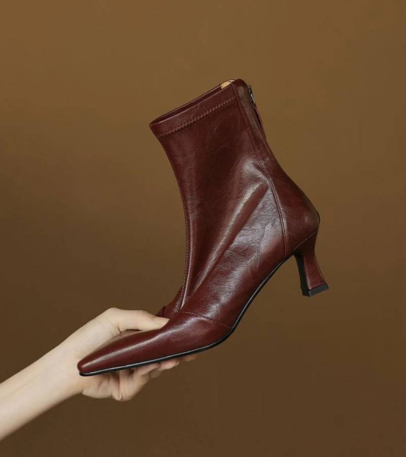 DELACROIX | Bottines en cuir à talon élégant
