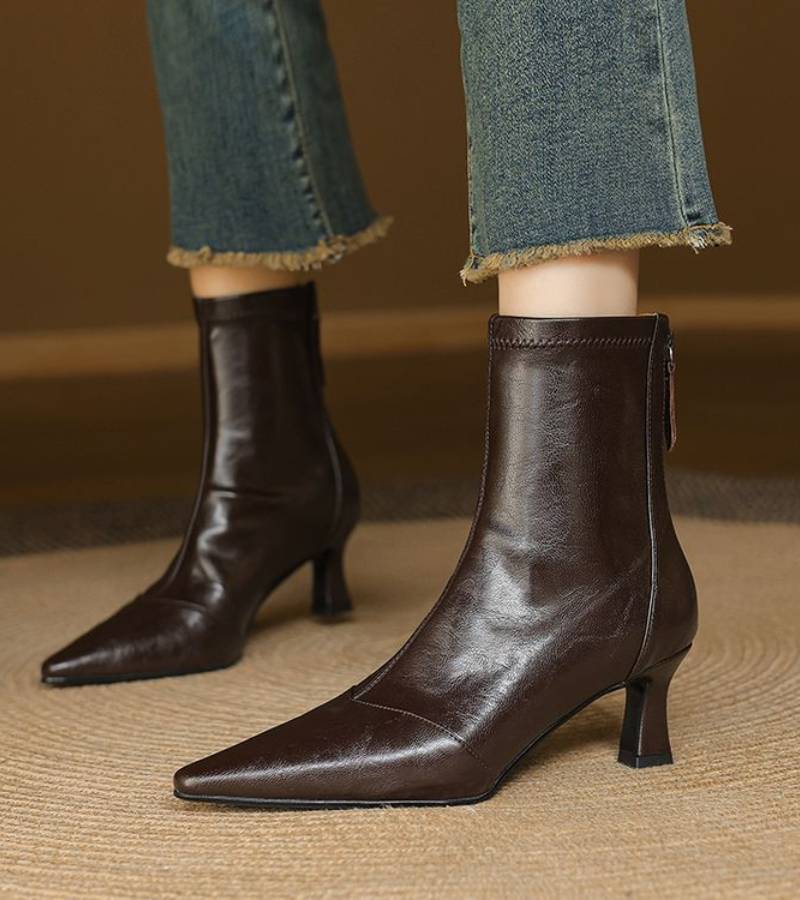 DELACROIX | Bottines en cuir à talon élégant