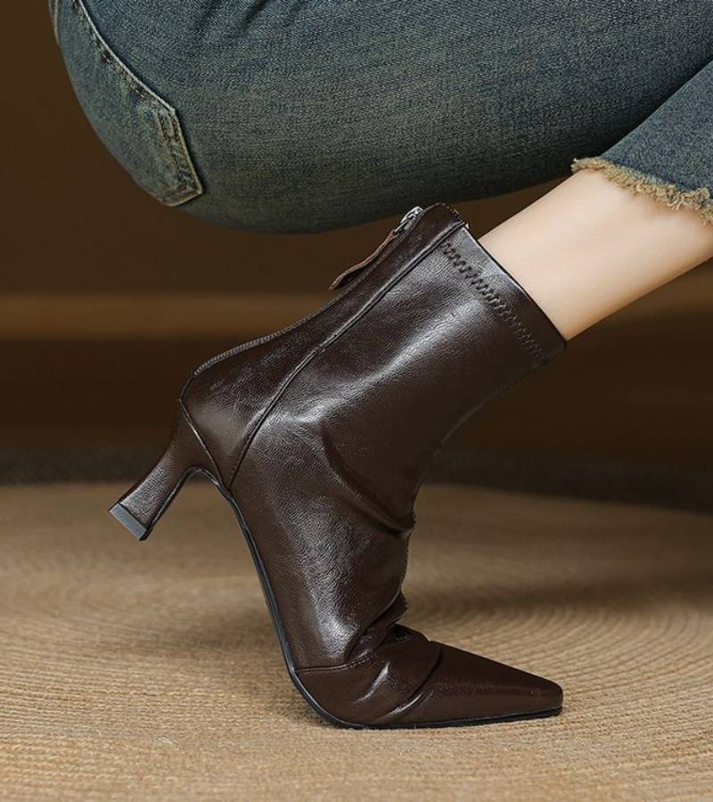DELACROIX | Bottines en cuir à talon élégant