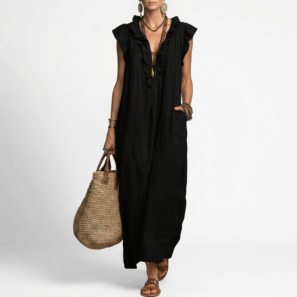 Terrale™ — Robe maxi bohème poches élégance naturelle