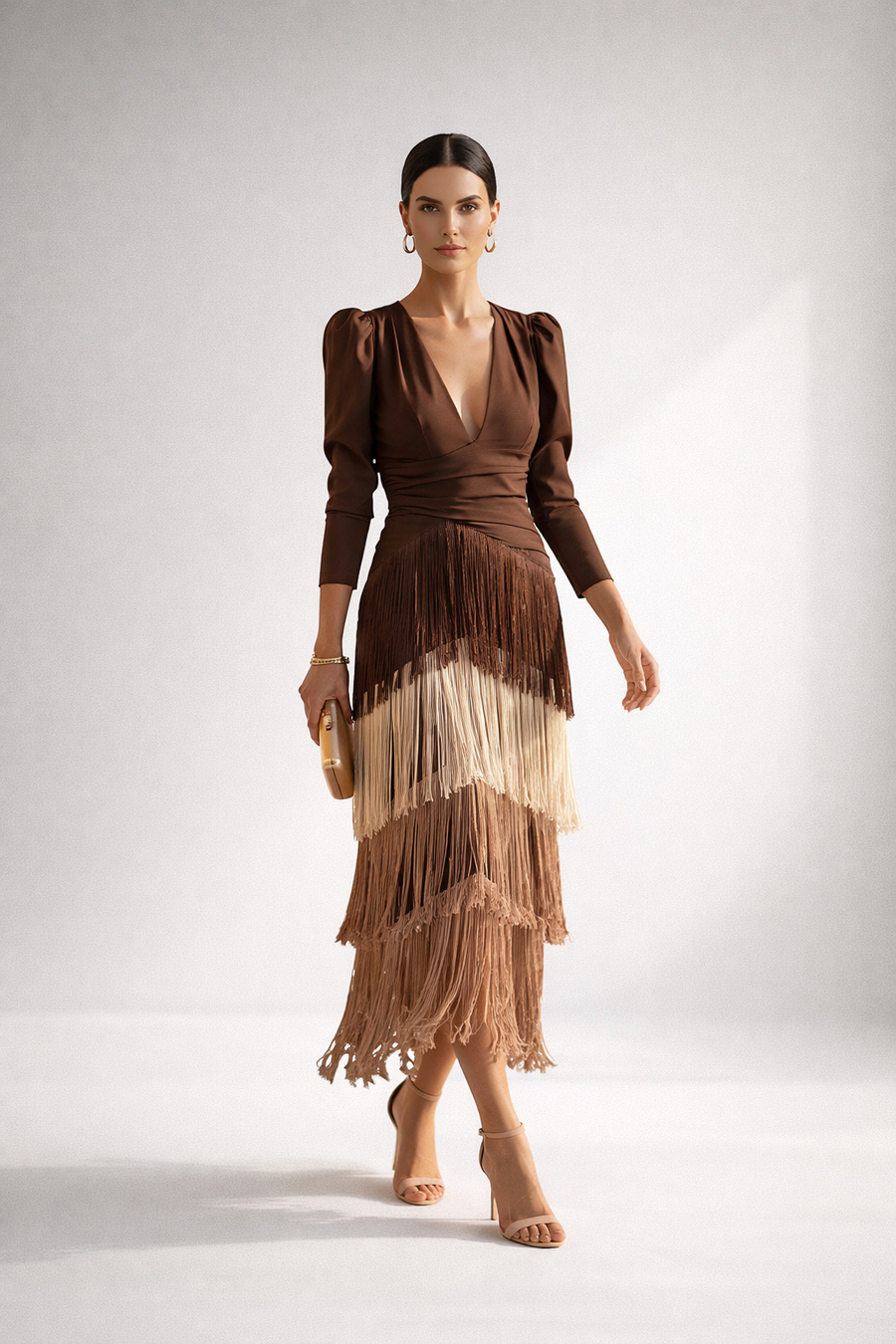 Valériane™ — Robe frangée élégante silhouette raffinée