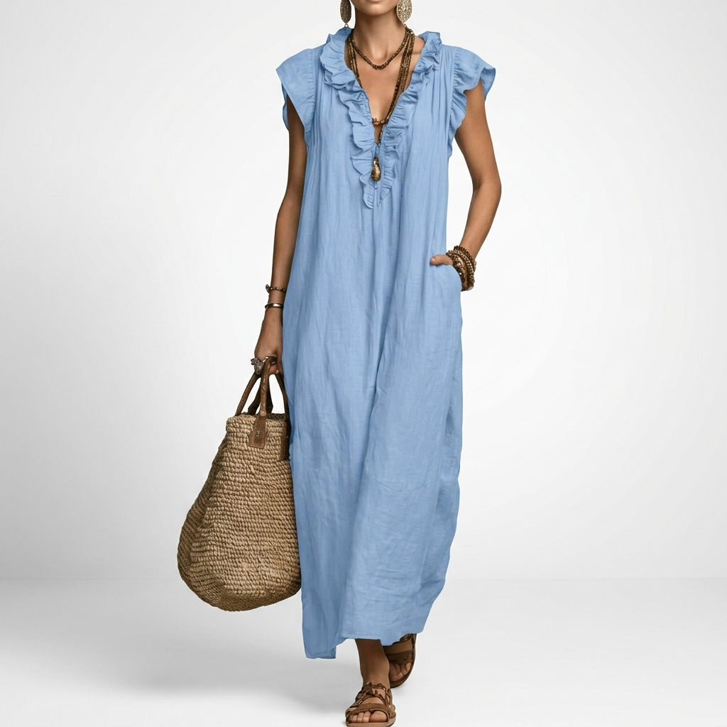 Terrale™ — Robe maxi bohème poches élégance naturelle