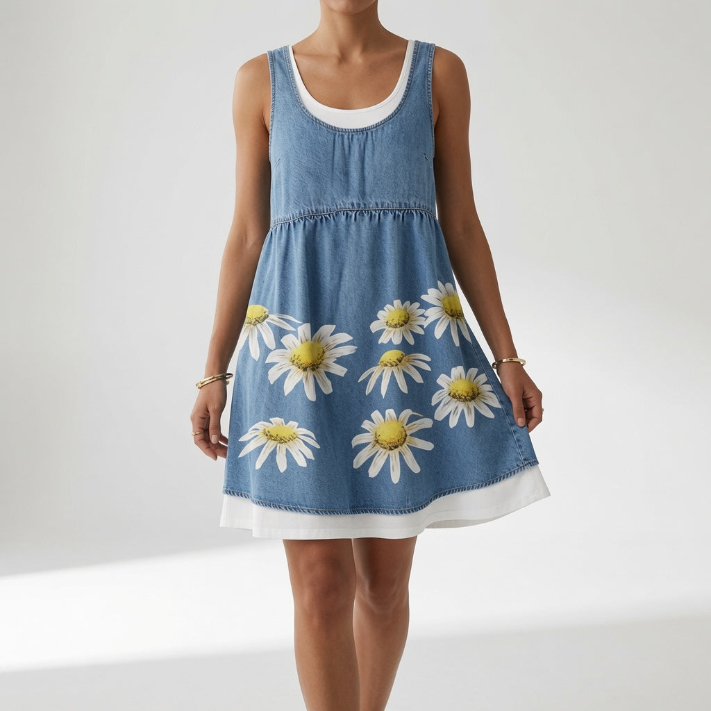 Marélia™ — Robe denim fluide charme quotidien