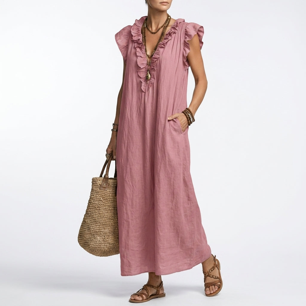 Terrale™ — Robe maxi bohème poches élégance naturelle