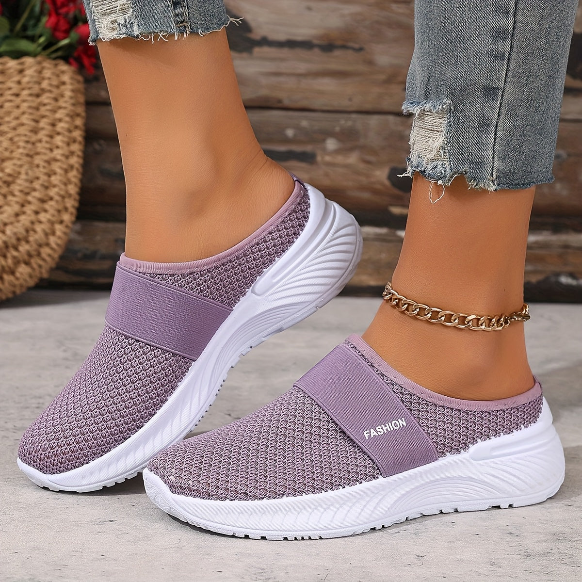 DELACROIX | Baskets Mules Mesh Respirant Nicole