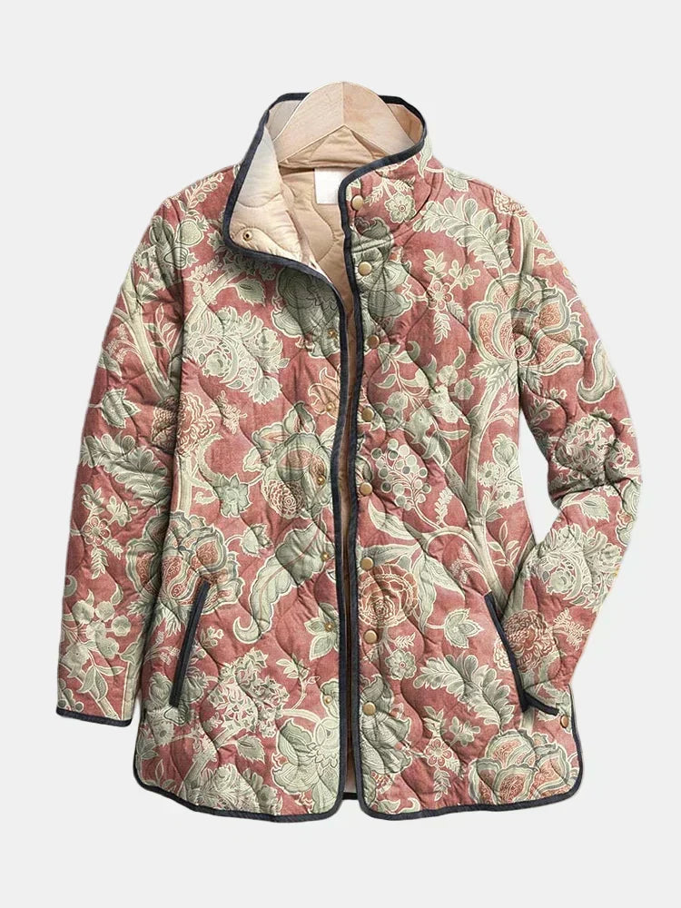 Maélorie Paris | Veste Matelassée Damas Terracotta Pauline